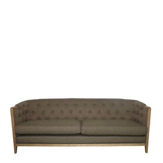 REGAL 3 SEATER SOFA - DARK COFFEE / HISTORY OAK